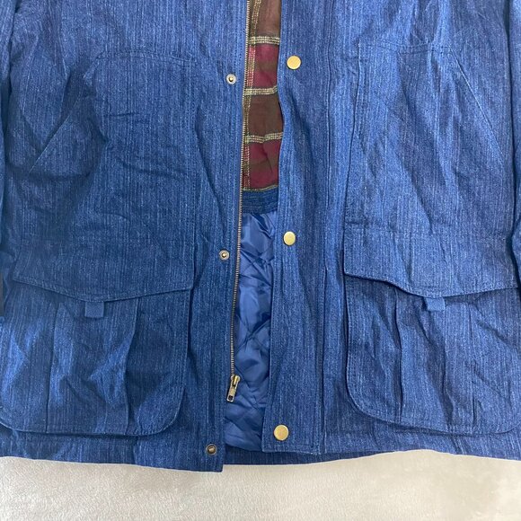 Scandia Woods Button Zip Chambray Corduroy Jacket Plaid Flannel Quilted Lining L - Picture 4 of 16